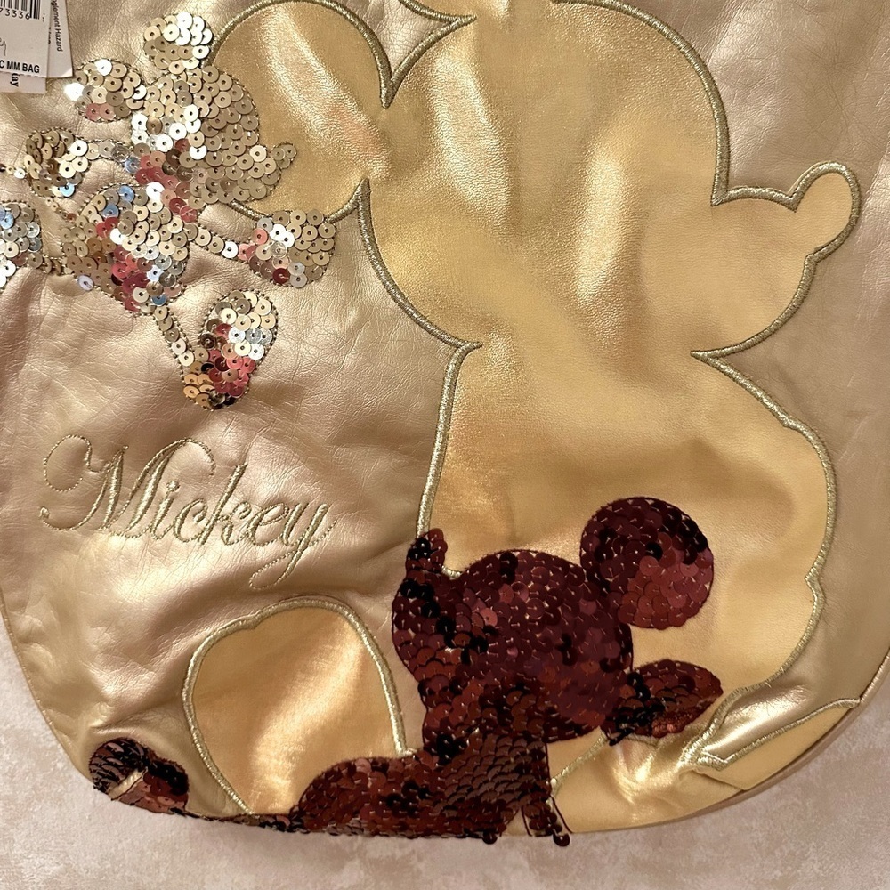 Authentic Disney Parks Mickey Mouse Gold & Red Sequin Shoulder/Crossbody Bag NWT - Picture 3 of 8